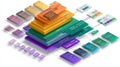 Visual Representation of a Multilayered Data Structure Outlining Various Components and Their Relationships in a Complex Royalty Free Stock Photo