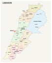 Detailed Lebanon administrative and political vector map