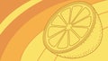 Detailed Lemon Slice on Abstract Orange Background, vector design Generative AI Royalty Free Stock Photo