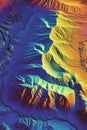Detailed LiDAR GIS map of a river basin highlighting elevation gradients drainage patterns and terrain features.