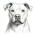 Detailed Line Drawing Of A Pit Bull Terrier Royalty Free Stock Photo