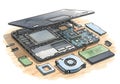 Technical Drawing of a Disassembled Laptop Computer Royalty Free Stock Photo