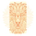Detailed Lion in aztec style Royalty Free Stock Photo