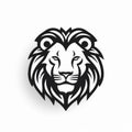 Detailed Lion Head Icon For Logo On Wall - Monochromatic Graphic Design