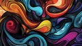 Detailed and lively abstract background design featuring intricate geometric patterns and vivid colors, Generated AI