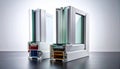 CrossSection of Energy Efficient Window Frames Royalty Free Stock Photo
