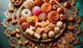 A detailed look into the rich textures and colors of Diwali sweets