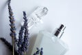 Detailed luxury white bottle of perfume with crystal lid Royalty Free Stock Photo