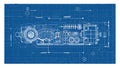 Detailed Machine Blueprint Vector - Engineering Design Plan, vector design Generative AI Royalty Free Stock Photo