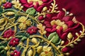 detailed macro of embroidered vestment