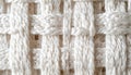 Detailed Macro Image of Intricate White Woven Texture with Interlaced Weave Pattern Royalty Free Stock Photo