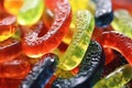 A detailed macro perspective: chewable vitamins in candy form, an explosion of fruity fragrances and vibrant colors Royalty Free Stock Photo