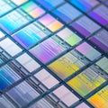 Macro View of a High-Tech Silicon Wafer Royalty Free Stock Photo