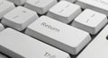 Close-up Macro View of a White Computer Keyboard Return Key technology input Royalty Free Stock Photo