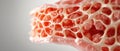 A detailed macro shot of intricate bone structure, showcasing the unique patterns and texture of cancellous bone Royalty Free Stock Photo