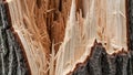Splintered Tree Trunk Natural Texture Macro. Royalty Free Stock Photo