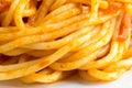 Detailed macro view on cooked spaghetti on a plate Royalty Free Stock Photo