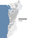 Detailed map of Adelaide city, ÃÂityscape. Royalty free vector illustration