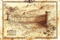 A detailed map of Asia Minor, historical and educational, geographical theme Royalty Free Stock Photo