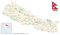 Detailed map of the Asian Himalayan state of Nepal