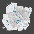 Detailed map of Baghdad city, Cityscape. Royalty free vector illustration Royalty Free Stock Photo