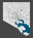 Detailed map of Baltimore city, Cityscape. Royalty free vector illustration