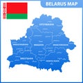 The detailed map of Belarus with regions or states and cities, capital. Administrative division