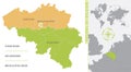 Detailed map of Belgium with administrative divisions of the country color vector illustration
