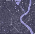 Detailed map of Bordeaux city, linear print map. Cityscape panorama Royalty Free Stock Photo