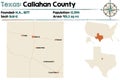 Map of Callahan county in Texas Royalty Free Stock Photo