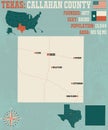 Map of Callahan county in Texas Royalty Free Stock Photo