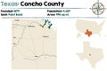 Map of Concho county in Texas