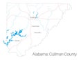 Map of Cullman county in Alabama Royalty Free Stock Photo