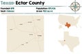 Map of Ector county in Texas