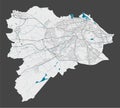 Detailed map of Edinburgh city, Cityscape. Royalty free vector illustration