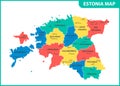 The detailed map of Estonia with regions or states and cities, capital. Administrative division