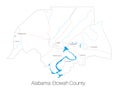 Map of Etowah county in Alabama