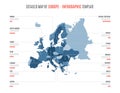 Detailed map of Europe. Vector template for infographics.