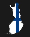 The detailed map of the Finland with National Flag Royalty Free Stock Photo