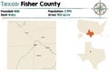 Map of Fisher county in Texas
