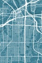 Detailed map of Fort Worth city, linear print map. Cityscape panorama Royalty Free Stock Photo