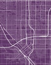 Detailed map of Fresno city, linear print map. Cityscape panorama Royalty Free Stock Photo