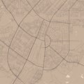 Detailed map of Gaborone city, capital of Botswana. Municipal administrative area map with buildings, rivers and roads, parks and