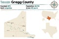 Map of Gregg county in Texas Royalty Free Stock Photo