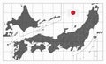 Detailed Map of Japan. Gray color