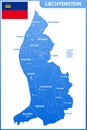 The detailed map of Liechtenstein with regions or states and cities, capitals. Administrative division