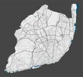 Detailed map of Lisboa city, Cityscape. Royalty free vector illustration Royalty Free Stock Photo