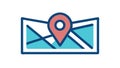 Detailed Map Marker Icon, Geographic Location Pointer, vector design Generative AI Royalty Free Stock Photo