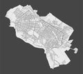 Detailed map of Mashhad city, Cityscape. Royalty free vector illustration