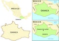 Oaxaca state location on map of Mexico